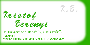 kristof berenyi business card